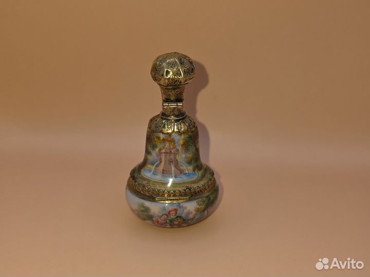 Флакон фарфорый серебро 19 век