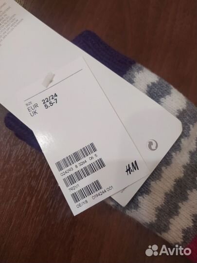 Новые тёплые носки H&M размер 22/24