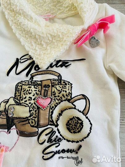 Костюм на девочку Италия 98 3 года туника,леггинсы