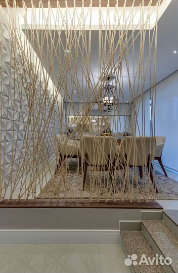 Канат джутовый 18мм огражение интерьера дома кафе