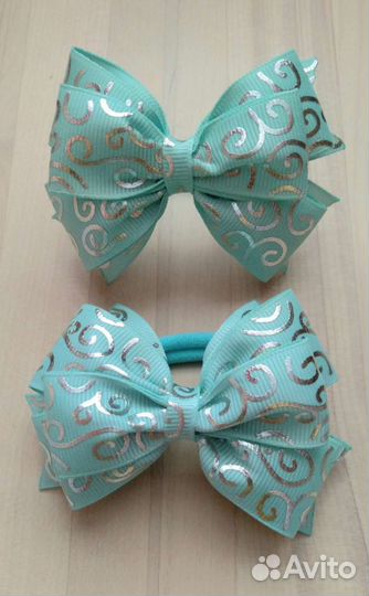 Бантики, резинки для волос, ручной работы