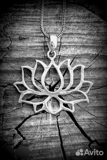 Лотос серьги кулон цепочка бохо этно хиппи ретро