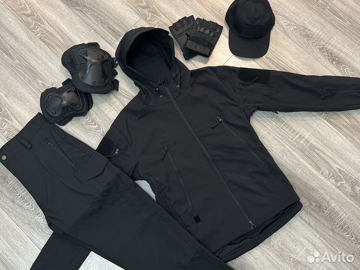 Тактический костюм softshell black