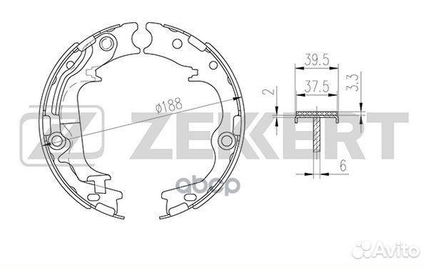 Колодки барабанные задние Hyundai/Zekkert/ BK43