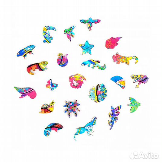 Фигурный пазл Unidragon, Радужный Хамелеон, размер