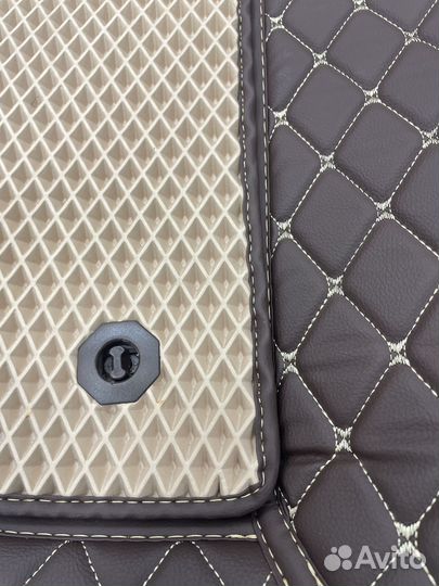 Ковры в салон 3D из экокожи на Honda Accord 2002