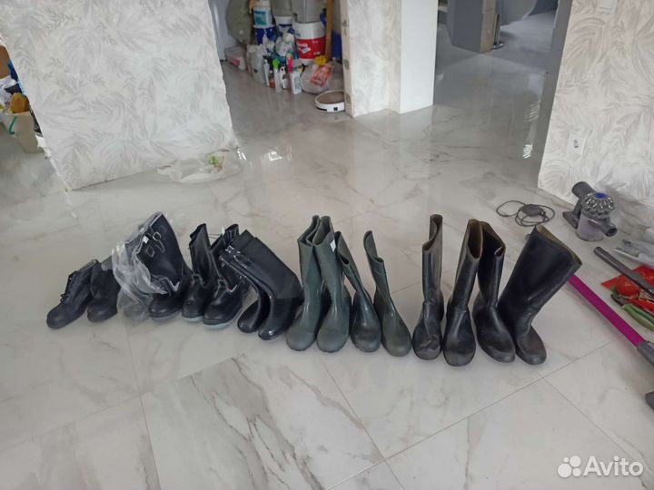 Сапоги зимние и резиновые рабочие