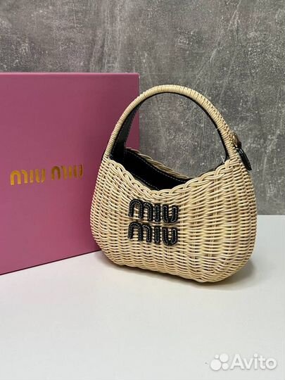 Сумка женская летняя плетеная miu miu