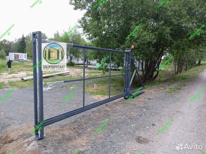 Откатные ворота под ключ с доставкой и установкой