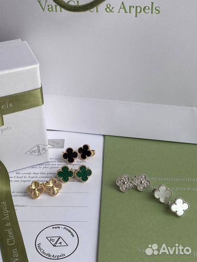Van cleef серьги золото