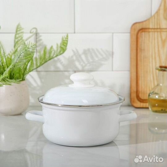 Кастрюля цилиндрическая, 1,5 л, d16 см, h9,5 см, э