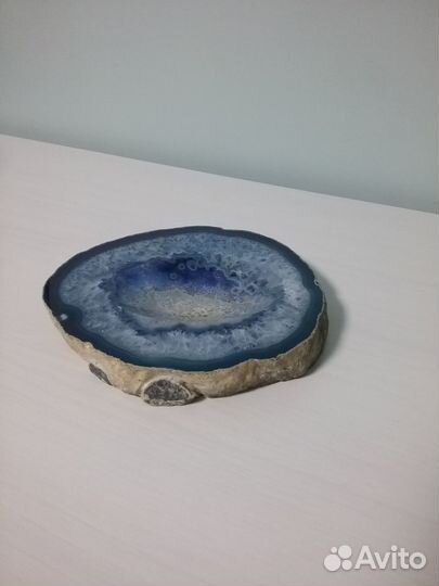 Пепельница из голубого агата, винтаж