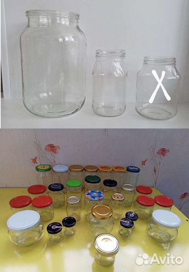 Банки стеклянные 2,5л, 0,45л, 0,5л. + Оригинальные