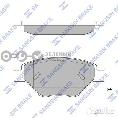 Sangsin brake SP1872 Колодки тормозные передние re