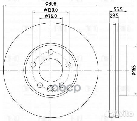 Диск тормозной перед DF185101 Trialli