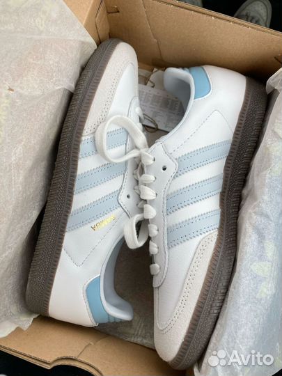 Adidas Samba Og White Blue Halo Powder Sky Blue