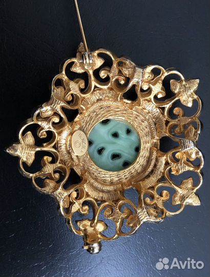 Брошь винтажная DeNicola и клипсы