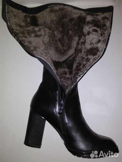 Сапоги зимние черные 38 натуральная кожа