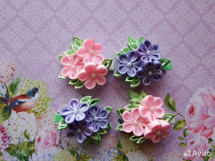 Заколки, резинки канзаши