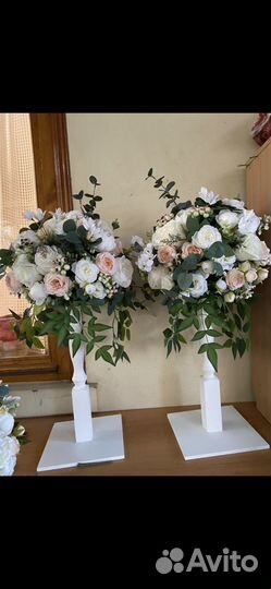 Аренда свадебного декора,вазы,свечи,цветы,стойки