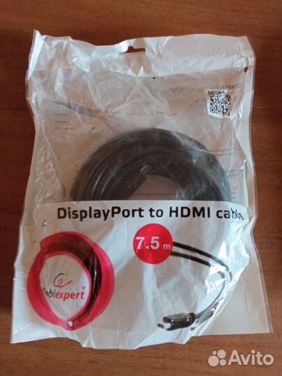 Кабель с hdmi to display port 7.5 м