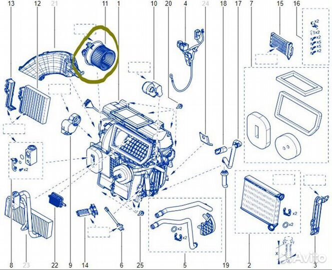 Мотор печки (Вентилятор отопитель) Renault Kaptur