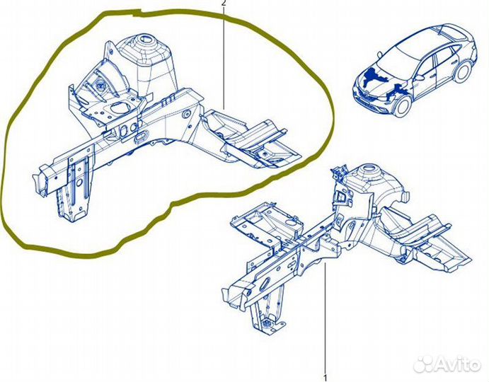 Лонжерон правый Renault Arkana JC H5HA450D058482