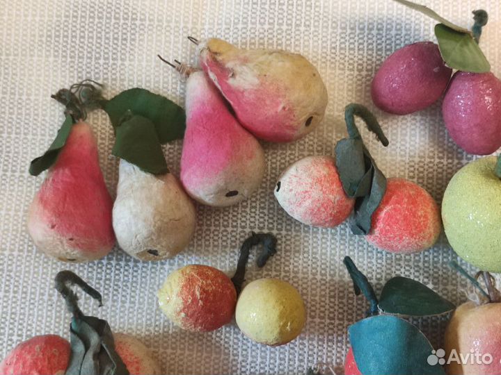 Игрушки папье маше, ватные СССР елочные