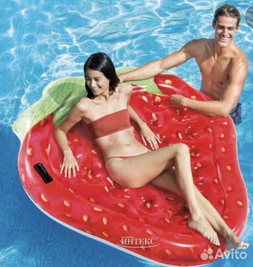 Надувной плот Клубничка интекс, матрас