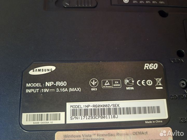 Ноутбук Samsung R60