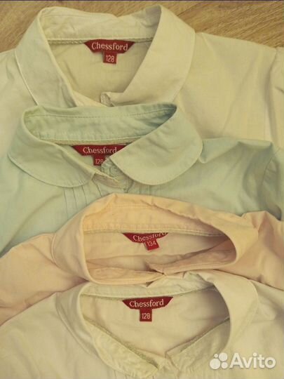 Рубашки, кардиган школьные на девочку 128