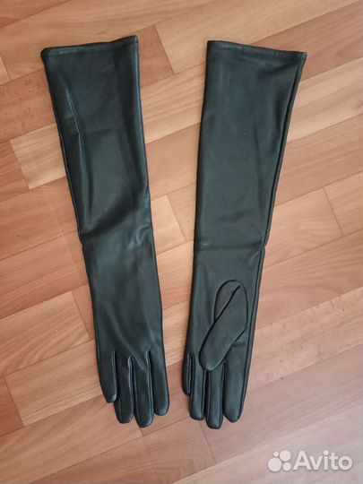 Перчатки женские кожаные новые длинные