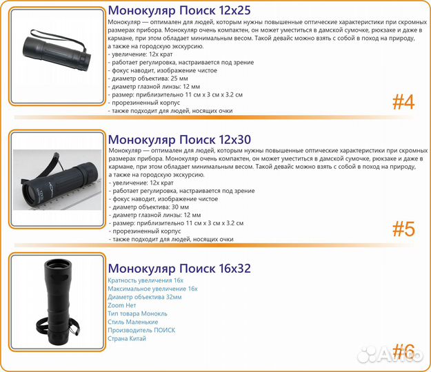 Монокли монокуляры