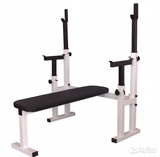 Стойки, скамейки для жима, штанги, гантели