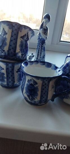 Фарфоровая посуда гжель СССР авторская