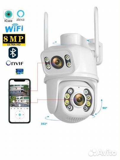 Wifi камера 8mpx с двумя объективами новая