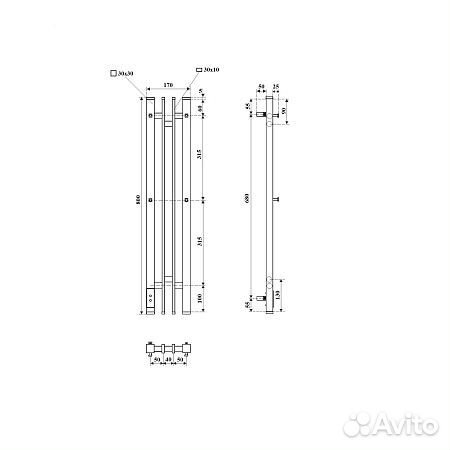 Полотенцесуш. эл. 140x800 белый Point PN20728W