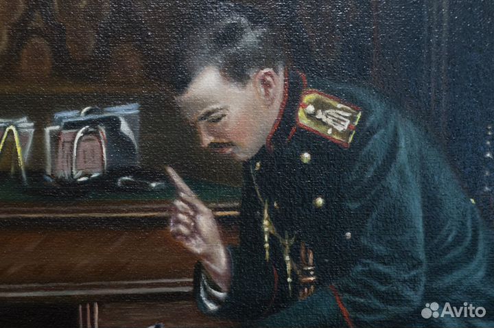 Копия картины Офицер с собакой -Бунин 1886