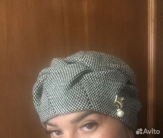 Берет с шарфом комплект женский