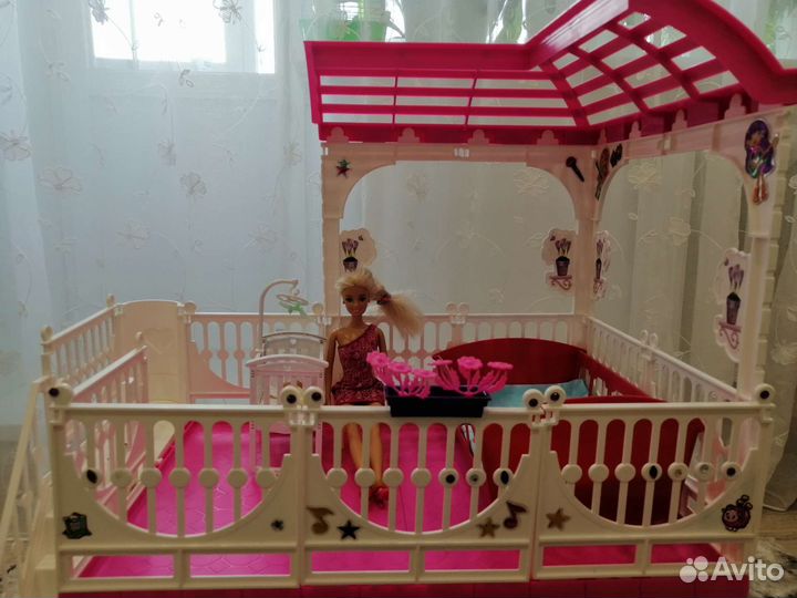 Кукольный домик для барби с мебелью