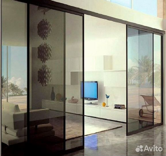 Двери раздвижные стеклянные