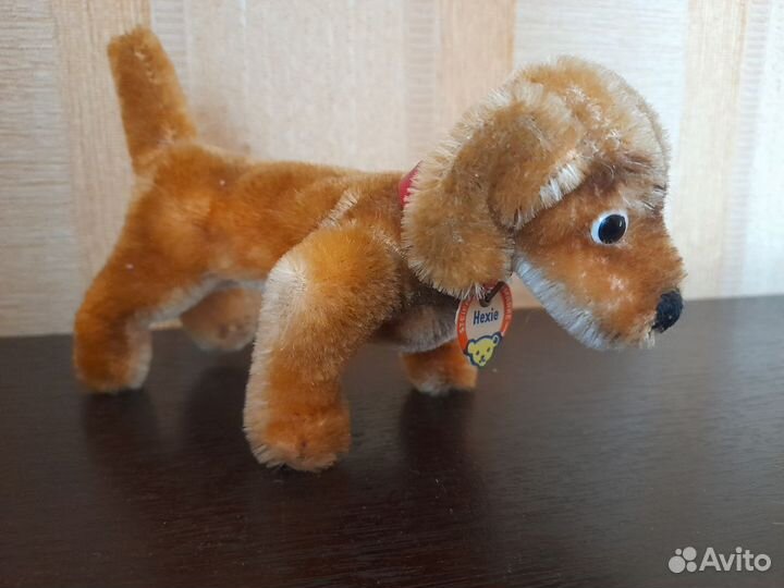 Винтажная игрушечная собака Hexie Steiff