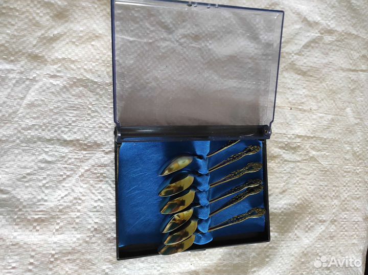 Набор 6 шт,новых чайных ложек в коробочке.Мельхиор