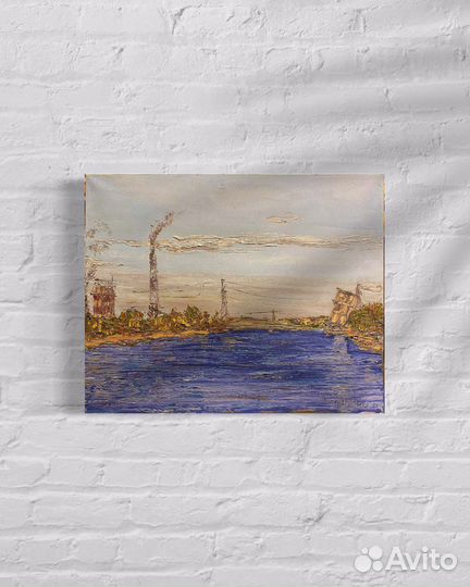 Картина маслом « Летом на канале »