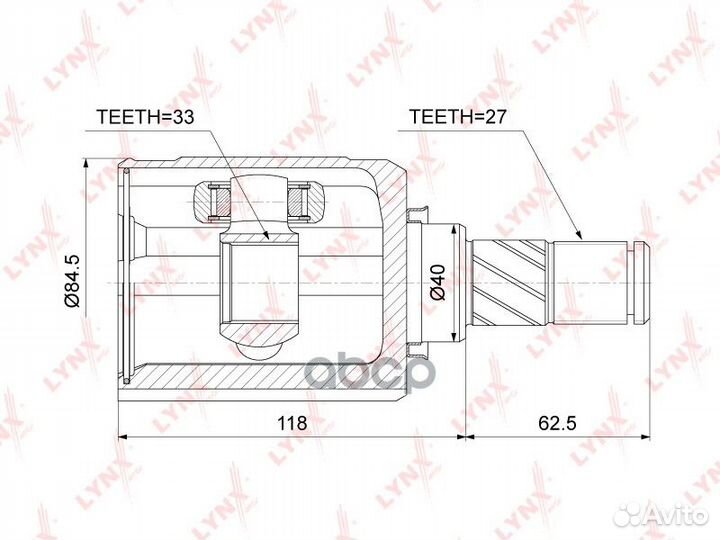 ШРУС внутренний перед лев CI3732 lynxauto