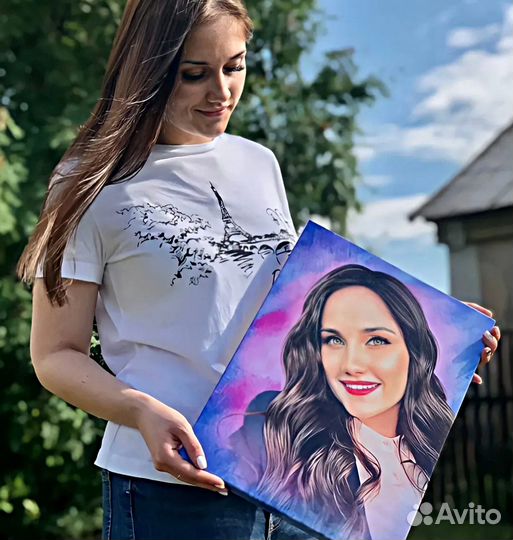 Романтический подарок портрет на холсте