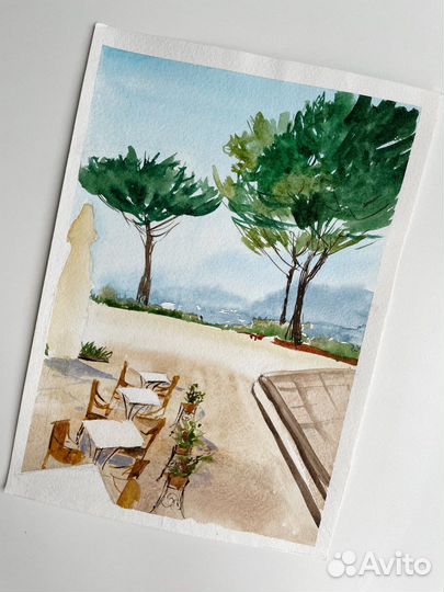 Картина акварель пейзаж