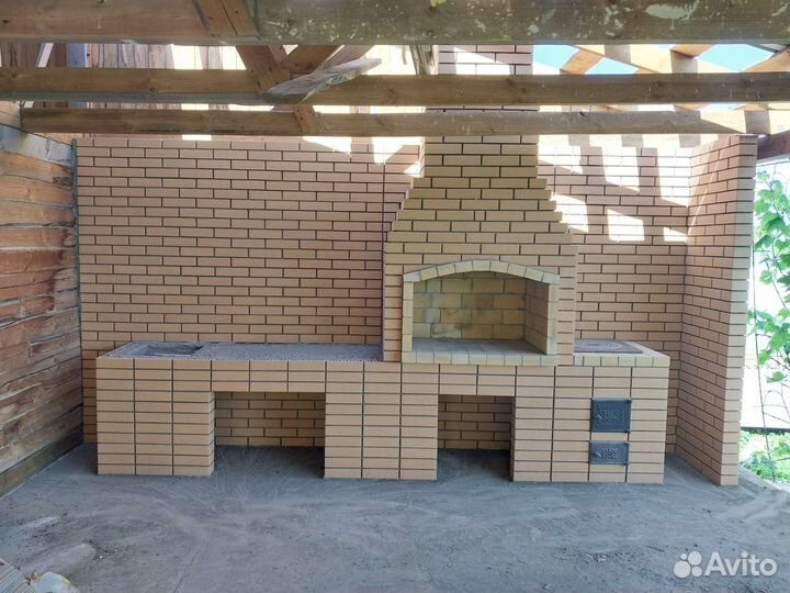 Печь мангал из кирпича