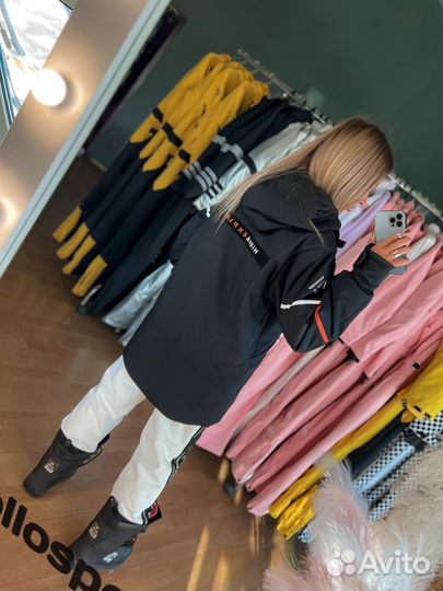 Анорак горнолыжный унисекс с подогревом черный