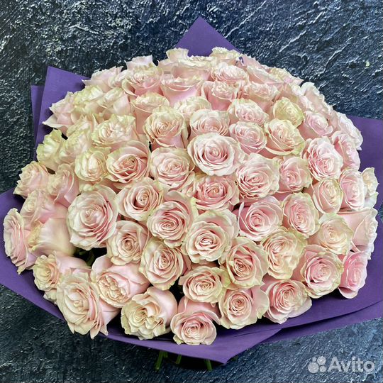 Букет розовых роз Пинк Мондиаль, Эквадор, 60см 21